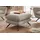 KAWOLA Sessel CHARME Cord 72 x 110 x 80 cm Steingrau mit Hockerbank