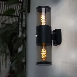 GLOBO Lighting|Außenleuchte Edelstahl schwarz matt, 2x E27 - Silber