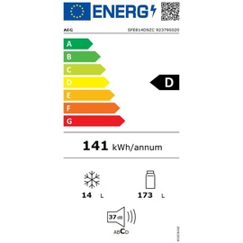 AEG SFE814D9ZC Einbaukühlschrank (187 l, 1398 mm hoch)