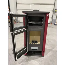 Prity Kaminofen K2 GT F Stahl Schwarz/Abdeckplatte Speckstein Bordeaux