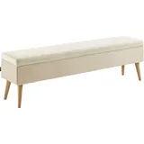 Bettbank HOME AFFAIRE "Armandine mit Stauraum", beige, beige, B:120cm H:42,5cm T:40cm, FSC-zertifizierter Holzwerkstoff, Polyester, Sitzbänke, Bettbank, wahlweise in den Breiten 140cm oder 180cm erhältlich