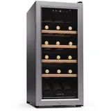 Klarstein Weinkühlschrank,1 Zone Getränkekühlschrank, Leiser Indoor/Outdoor Kühlschrank, 50 Liter Flaschenkühlschrank Klein, Weinschrank für 18 Flaschen