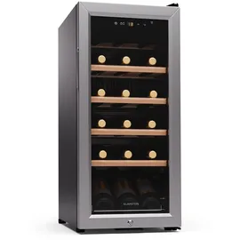 Klarstein Weinkühlschrank,1 Zone Getränkekühlschrank, Leiser Indoor/Outdoor Kühlschrank, 50 Liter Flaschenkühlschrank Klein, Weinschrank für 18 Flaschen