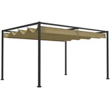 Outsunny Pergola Beige, Metall, 300x222x400 cm, Sonnenschutz Pavillons