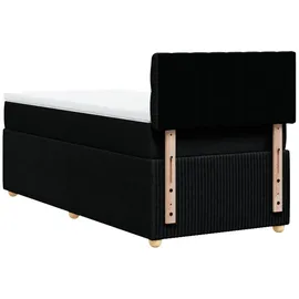 vidaXL Boxspringbett mit Matratze Schwarz 80x200 cm Stoff