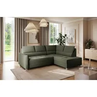 Ecksofa Schlafsofa Sofa MARNO in Stoff Vogue Moosgrün Ottomane Rechts - Grün