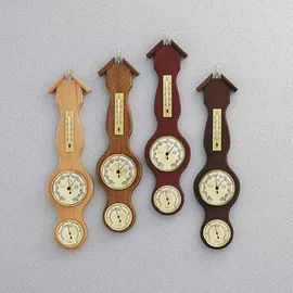 Selva Wetterstation, Nussbaum-Gehäuse, mit Thermo-, Hygro- und Barometer