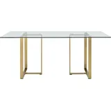 Esstisch für 6 Personen - Sicherheitsglas & Edelstahl - Transparent & Goldfarben - NILESA II von Pascal Morabito - Transparent