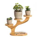 PIPONS Pflanzenregal Bambus-Pflanzenständer Für Den Innenbereich, Kleiner Tisch-Pflanzenständer, Sukkulenten-Blumenständer Auf Der Fensterbank Blumenregal Terrasse Hof