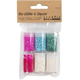 Creativ Company Biologisch abbaubarer Sparkles & Pailletten, Pastellfarben, 6x7 ml