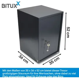 BITUXX Möbeltresor mit Schlüssel / keine Sicherheitsstufe