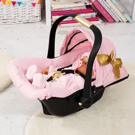 Bayer Design Puppenautositz mit Dach, verstellbarer Griff, Sicherheitsgurt, für Puppen Autositz,