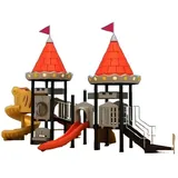 JVmoebel Spielturm mit Rutschen Unterhaltung Outdoor Spielplatz Burg, Made in Europa bunt