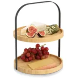 Zeller Present Etagere, Bambus/Metall, schwarz FSC 100%