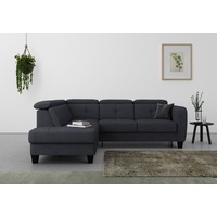 sit&more Ecksofa Belluci L-Form, inklusive Federkern, wahlweise mit Bettfunktion und Bettkasten blau