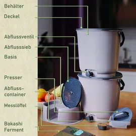 Skaza Exceeding Expectations Skaza Biomülleimer Bokashi Essential 2er Set (Hellgrau)