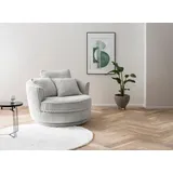 Home Affaire Drehsessel MAISIE Velours/Cord 120 x 86 x 120 cm Grau mit Kissen