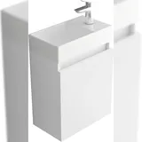 Alpenberger Gäste WC Badmöbel Set | Waschbecken mit Unterschrank Waschtisch Badschrank | Waschbeckenunterschrank Waschplätze, Badezimmerschrank Schmal