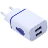 HOMSFOU Handy ladeadapter led-Light led-Lichter handyladegeräte Handy aufladekabel USB ladegeräte Handy ladegeräte Handy Charger Ladestecker duales USB-Ladegerät Ladegerät-Adapter Blue