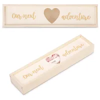Schwangerschaftstest Geschenkbox, Holz Schwangerschaftstest Andenken Box Baby Reveal Souvenir Sammlung Schwangerschaftstest Geschenkbox für Ehemann Vater Großeltern (Weiß)