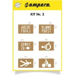 A.M.P.E.R.E. Schablonenset Schablonen KIT Buchstaben und Symbole