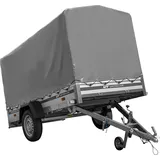 Autoanhänger mit Aluminiumseitenwänden 264x125 Unitrailer Garden 264 KIPP ALU mit H-1100 Rahmen und grauer Plane