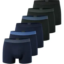 SCHIESSER Retro Boxershorts blau/schwarz XXL 6er Pack