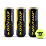 DUNLOP Pro Padel – Padel Bälle für Wettkämpfe und Turniere (1x3er Dose) (Packung mit 3)
