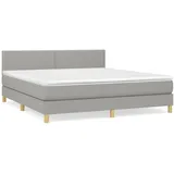 vidaXL Boxspringbett mit Matratze Hellgrau 180x200 cm Stoff