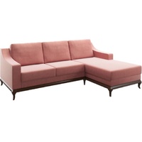 Casa Padrino Luxus Ecksofa Rosa / Dunkelbraun 225 x 173 x H. 77 cm - Wohnzimmer Sofa mit Schlaffunktion - Wohnzimmer Möbel - Luxus Möbel - Luxus Interior