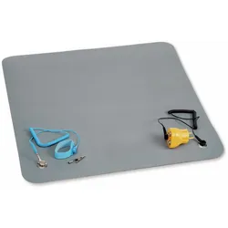 QUADRIOS, 2001EC001, ESD-Arbeitsplatz-Komplettset, Grau, Druckknopf 10 mm, Basic-SET