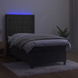 vidaXL Boxspringbett 100 x 200 cm Dunkelgrau
