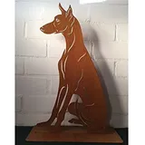 Terma Stahldesign Rost Hund Podenco Lebensgroß Handmade Germany tolle Gartendeko aus Metall Figur deko Geschenk Rostfigur Garten deko Gartenfigur, hundegrab deko