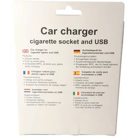 AccuCell KFZ-Ladegerät mit Buchse und USB Weiß