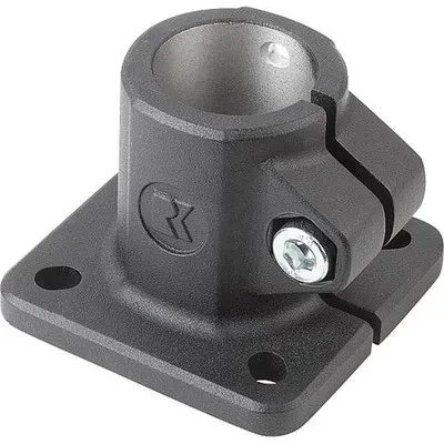 ROHRVERBINDER MIT FUß FÜR LINEAREINHEIT, TYP=18, ALUMINIUM SCHWARZ PULVERBESCHICHTET, KOMP:STAHL