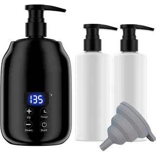 josbes Massageöl Wärmer für Spa Massageöl 2 Flaschen Spender und Lotion Wärmer LED Anzeige Gel Flaschenwärmer Massageöl Heizung für Salon Massageöl Flaschenwärmer (schwarz)