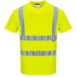 PORTWEST Baumwoll-Comfort-Warnschutz-Kurzarmshirt, Größe: L, Farbe: Gelb,