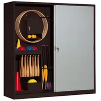 C+P Sportgeräteschrank mit Vollblech-Schiebetüren (Typ 5), HxBxT 195x190x60 cm,