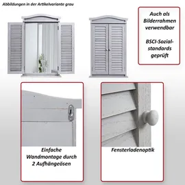 MCW Wandspiegel mit Fensterläden, weiß