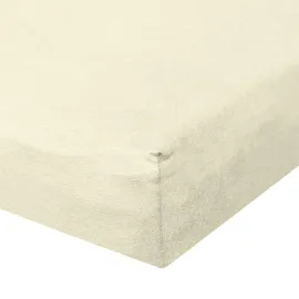 BettwarenShop Spannbettlaken Jersey-Elasthan 180 x 200 - 200 x 220 cm beige
