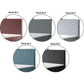 Fun Möbel Boxspringbett Schlafzimmerbett ROCIO Nr.5 Premium 200x200cm in Stoff Grau