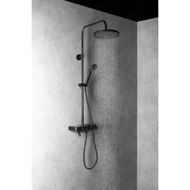 Aqualine FARRAO Duschsäule mit Armatur und Füllhahn für 1 Verbraucher Schwarz matt SL450B