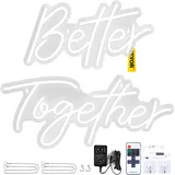Vevor Neonlicht Schriftzug 32 W, Better Together, Leuchtreklame Schilder, Better 43,2 x 23 cm, Together 61 x 25,4 cm, Eingangsspannung 100-240 V, Aus Silikon & Acryl, Led deko, Licht LED Neon Schild