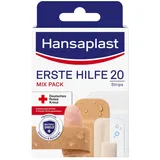 Hansaplast Erste Hilfe Pflaster Mix (20 Strips), Pflaster Set in verschiedenen Größen ideal für unterwegs, Wundpflaster mit Bacteria Shield