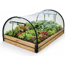 Mojawo Gewächshaus Frühbeet mit Holzrahmen Treibhaus PVC und Holz 120x80x50cm
