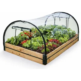 Mojawo Gewächshaus Frühbeet mit Holzrahmen Treibhaus PVC und Holz 120x80x50cm