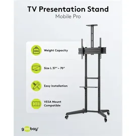 goobay Pro TV-Präsentationsständer 196,6 cm Schwarz Stahl