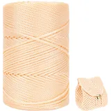 ZHANGXIAOMIN Polyester Garn 3mm X 225m,Makramee Garn 3mm,Makramee Band,Polypropylene Yarn,Geflochten Makramee Schnur Farbig,garn Zum Häkeln Für Stricken,Dekoration DIY Handwerk (hellgelb)