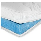AM Qualitätsmatratzen | Premium Plus Gelschaum-Topper | 140x210 cm | 8 cm hoch | Bezug aus Lyocell | Antirutschfunktion | Umlaufendes Klimaband | |