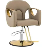 Physa Friseurstuhl mit Fußstütze - 53 - 64 cm 180 kg Beige Barberstuhl Friseursessel höhenverstellbar